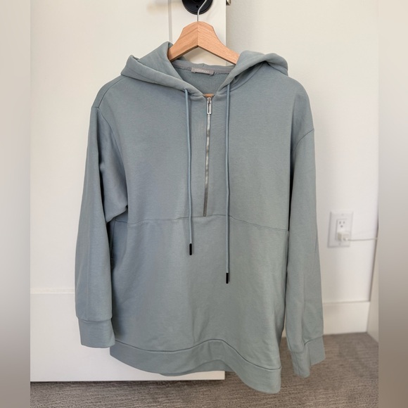 Baby blue hoodie anorak with zipper - Picture 1 of 4